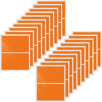 Orange Color Coding Labels 3 × 2 Inches Self-Adhesive Rectangle Stickers Waterproof Name Tags for Office School Home 40 PCS