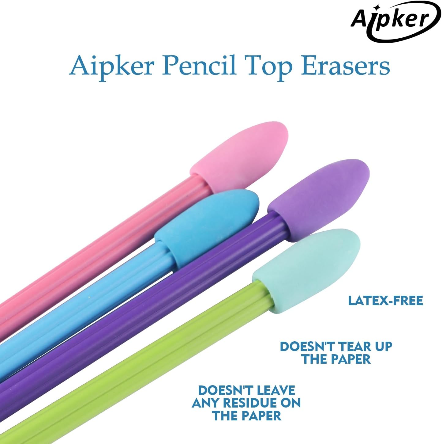 Pencil Erasers, Pencil Eraser Toppers, Cap Erasers, Pencil Top Erasers for Kids, Pencil Top Erasers Bulk (80Pcs/Box)