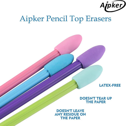 Pencil Erasers, Pencil Eraser Toppers, Cap Erasers, Pencil Top Erasers for Kids, Pencil Top Erasers Bulk (80Pcs/Box)