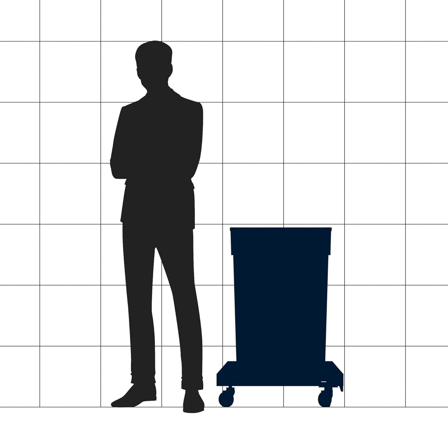 23 Gallon Red Slim Jim Trash Can with Drop Shot Lid and Dolly