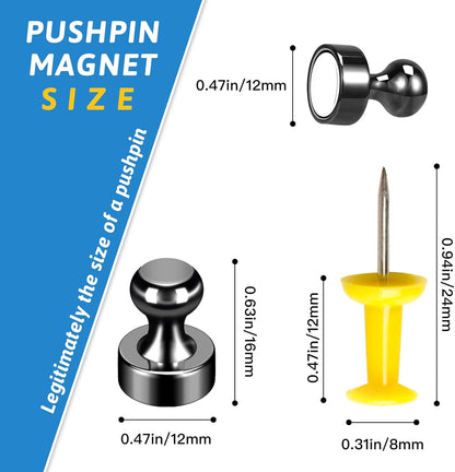 20Pack Strong Magnets for Refrigerator Neodymium Fridge Magnets Adult Magnets for Dry Erase Board Lockers Whiteboard Kitchen Home Office Classroom Black