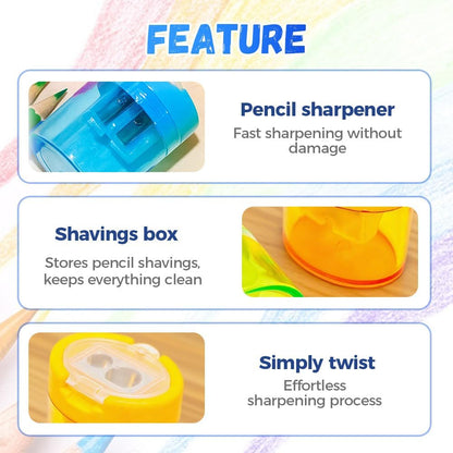 4 Pcs Pencil Sharpeners with Lid, 2025 New Small Dual Hole Manual Pencil Sharpener, Colored Handheld Pencils Sharpener for Classroom Home Office Back to School Supplies (Oval)