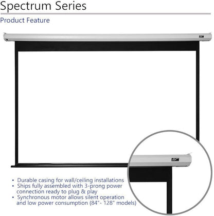 Elite Screens Spectrum Electric Motorized Projector Screen with Multi Aspect Ratio Function Max Size 120-inch Diag 4:3 + 110-inch Diag 16:9, Home Theater 8K/4K Ultra HD Ready Projection, ELECTRIC120V