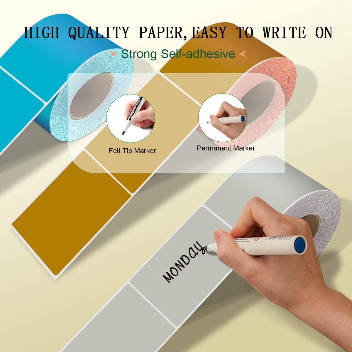 PARLAIM 3 X 5 inch Rectangle Inventory Labels Color Coding Stickers, 250PCS Permanent Sticker for Warehouse Moving Box Square Label (Gray)