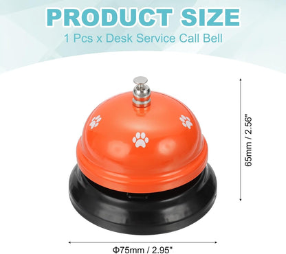 uxcell Desk Service Call Bell, 2.95 Inch Metal Dinner Service Bell Ring for Hotel Restaurant Reception Area and Wedding Party Events, Orange