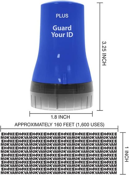 Wide Advanced ID Roller Stamp by Guard Your ID, Privacy Protection and Identity Theft Prevention, As Seen on TV (3-Pack, Blue, Pink, Purple)