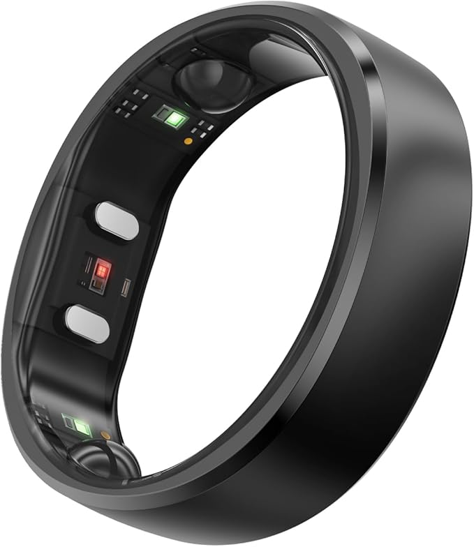 RingConn Gen 2, World’s First Smart Ring with Sleep Apnea Monitoring, No APP Subscription, 12-Day Battery Life, Stress/Heart Rate/Women's Health Tracker, Android & iOS Compatible (Black, Size 13)