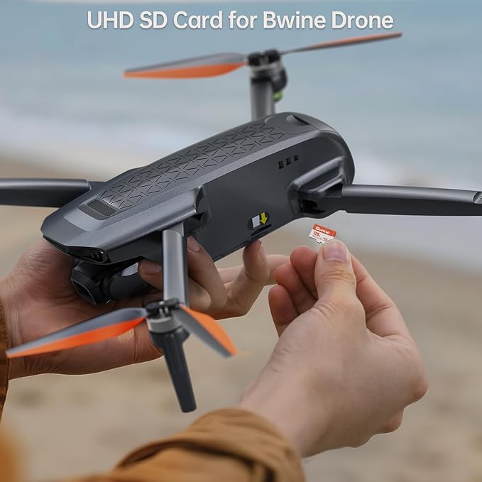Bwine 128G Micro SD Card, Read Speed up to 100MB/s, 4K UHD Video Support, Compatible with Digital Camera, Drone, with 1 Reader & Adapter, Orange