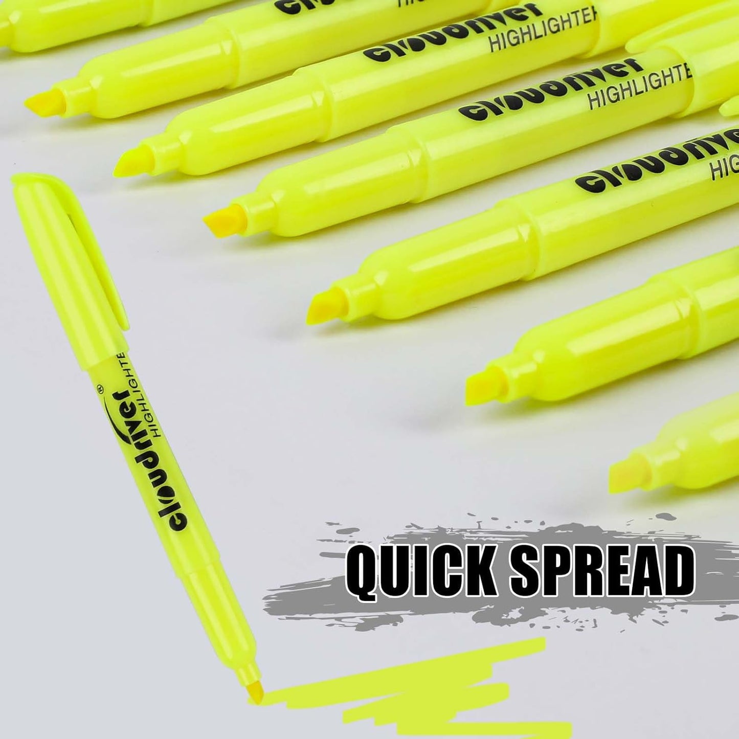 cloudriver Yellow Highlighters, Bulk Pack Of 120, Bright Color Highlighter, Chisel Tip, Quick Drying Ink, Highlighters Suitable For Home, School, Office And Shop