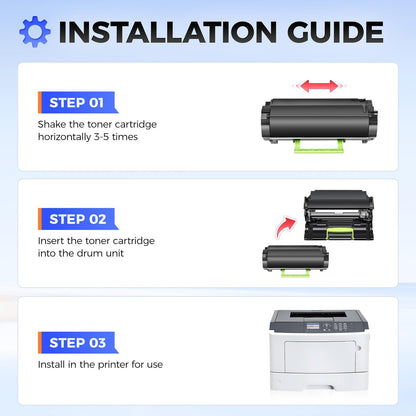 51B1X00 Black Toner Cartridge (with Chip) Extra High Yield Replacement for Lexmark 51B1H00 51B1000 Toner Cartridge Compatible with MS517dn MX517de MS617dn MX617de Laser Printer ( 1-Pack 20,000 Pages)