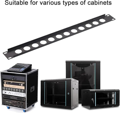 Harrisen 2PCS Hinged Rack Panel，1U12D XLR HDMI Audio Rack Mount Panel for 19 inches Audio Enclosure Server Computer Equipment Studio