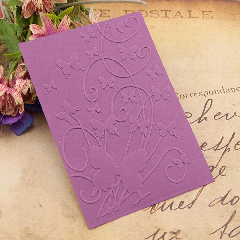 8Pcs Flower Leaf Butterfly Plastic Embossing Folder DIY Craft Template Molds Stamp Stencils Scrapbook Paper Cards Photo Album Making Tools Embossing Folders Handmade Art Craft Supplies Decorating Mold