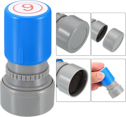 PATIKIL Number Stamps Self Inking, Numeral 9 Number Stamp Teacher Stamp Initial Stamp Ink Stamp for Class Notebook Scrapbooking DIY Craft Style 2, Red Ink