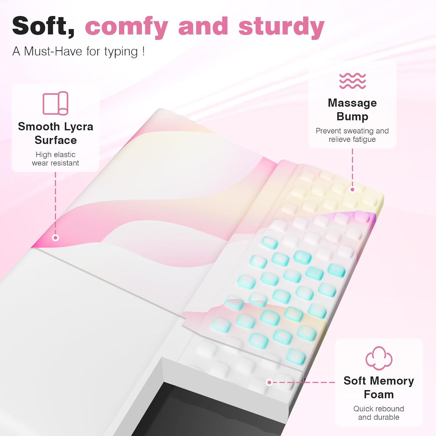 Ospelelf Keyboard Wrist Rest Comfortable Ergonomic Keyboard Stand Riser Holder Pad for Office Home