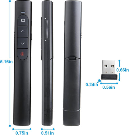 (2 Units) Wireless Presenter Remote, Presentation Clicker with Hyperlink & Volume Remote Control PowerPoint Office Presentation Clicker for Keynote/PPT/Mac/PC/Laptop