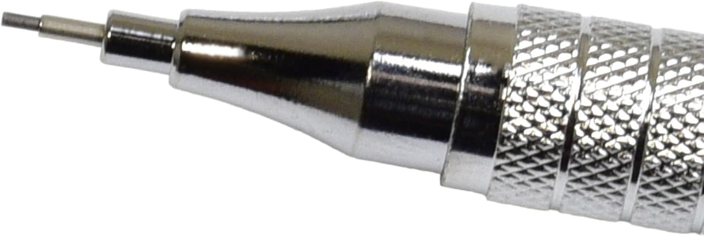 PIPER Quadrata Metal Mechanical Pencil 0.7mm with Erasers and HB #2 Lead Refills for Art, Sketching, Writing, Drafting (Satin Silver)