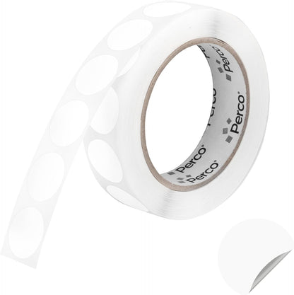Perco White 1-Inch Round Circle Dot Sticker Labels with Removable Adhesive – 1,000 Labels per Roll – Versatile, Vibrant Colors, Reliable Hold, No Residue, Perforated for Convenient Use – Made in USA
