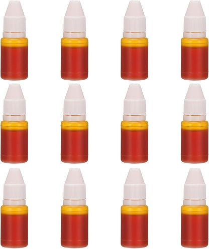 PATIKIL 0.33oz Refill Ink for Stamps and Ink Pads, 12Pcs 10ml Stamp Pad Ink Refill for Office Stamp Self Inking Stamp Date Stamp Scrapbooking, Yellow