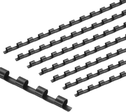 PATIKIL 6mm (1/4") Plastic Binding Combs, 200 Pcs 21 Rings Comb Binding Spines 20 Sheet Capacity Letter Size for Binding Paper Sheets Notebook Calendar Picture Album, Black