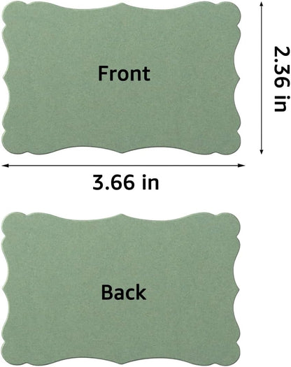 120 Pieces Small Mini Business Cards Vintage Assorted Colors Blank Note Cards Gift Word Card for Business Cards, Gift Cards (Sage-Green, 3.66x 2.36 inches)