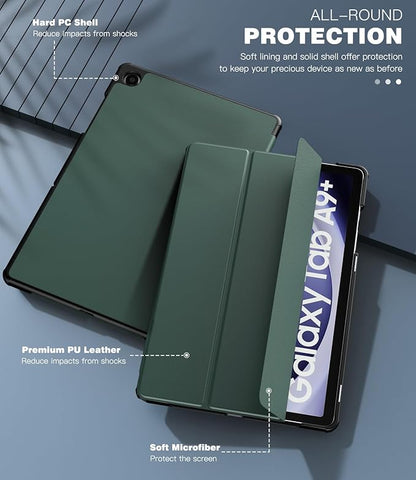 TiMOVO Case for Samsung Galaxy Tab A9+/A9 Plus 11 Inch 2023, Slim Lightweight Stand Hard Back Shell Protective Cover for Galaxy Tab A9+ Tablet SM-X210/X216/X218, Auto Wake/Sleep, Midnight Green