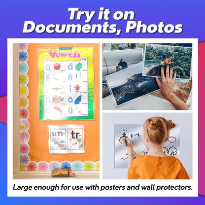 Self Adhesive Laminating Sheets 12.3x17.1 inches, 20 Pack, 4mil Thickness, No Heat or Machine Needed, Waterproof, Self Sealing, Easy Peel and Stick, Heavy Duty Clear Glossy Finish, by VIOLETTO