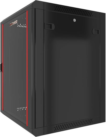 Sysracks Wall Mount Server Rack Cabinet Locking Computer | Cabinet Network Enclosure | Electronics | Security | Audio | Video | AV Equipment| Data Rack | 24-Inch Depth Server Cabinet (15U)