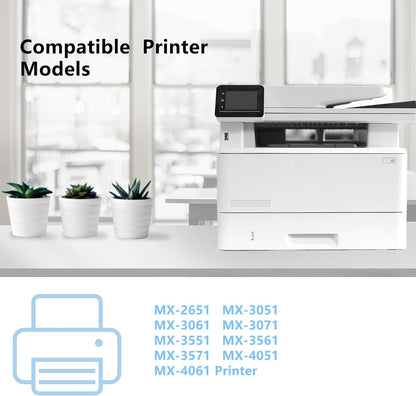 MX61NT MX-61NT Toner Cartridges MX-61NT-BA MX-61NT-CA MX61NT-MA MX-61NT-YA Compatible for Sharp MX-2651 MX-3051 MX-3061 MX-3071 MX-3551 MX-3561 MX-3571 MX-4051 MX-4061 Printer (4-Pack)