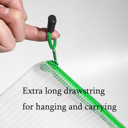 Mesh Zipper Pouch Bag,A3 Zipper Bag for Organizing Storage, Waterproof Zipper Pouch, 17" x 12"/44cm x 32cm, File Bag for School and Office Supplies (Green)