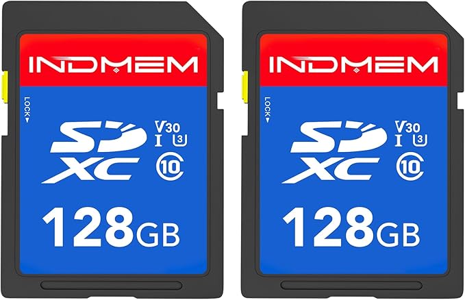 128GB SD Card 2Pack, C10, U3, V30, High Speed up to 90M/S, SDXC UHS-I Memory Cards, Full HD & 4K Video Compatible with Digital Camera, HD Camcorders, DSLR and PC, 128GB(2 pc)