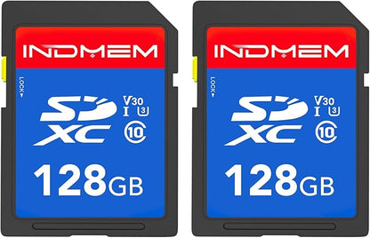 128GB SD Card 2Pack, C10, U3, V30, High Speed up to 90M/S, SDXC UHS-I Memory Cards, Full HD & 4K Video Compatible with Digital Camera, HD Camcorders, DSLR and PC, 128GB(2 pc)
