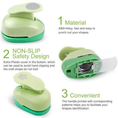 UCEC Craft Hole Punch, 9 Pcs 5/8 Inch Paper Punches for Crafting Hole Punch Shapes Hole Puncher for Crafts, Different Shape Crafting Designs for Crafting & DIY Projects