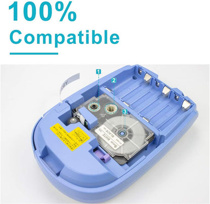 Absonic 4-Pack Compatible for Casio Label Maker Tape 9mm XR-9WE XR-9WE2S XR9WE2S 9mm Black on White Label It for KL-120 KL-60 KL-100 KL-750 KL750B KL-780 KL820 KL7000 KL7200 Label Maker, 3/8" x 26'