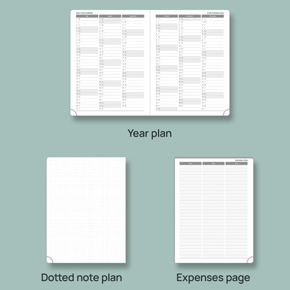 POPRUN Planner 2025-2026, (Medium 6.5'' x 8.5'' Hard Cover) Academic Calendar (July 25-June 26) Daily Weekly and Monthly Appointment Book with Hourly Time Slots, Monthly Tabs, 100 GSM - Haze Blue