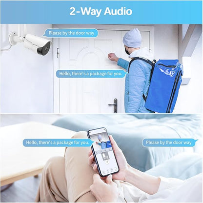WEILAILIFE 【Dual Antenna Enhanced & 2-Way Audio】 Outdoor Wireless Security Camera System, WiFi Video Surveillance, Wireless Surveillance Camera System, Home Security Cameras