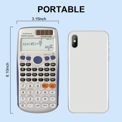 Scientific Calculators, Solar Scientific Calculator Large Screen 417 Function, Calculators Very Suitable for High School and College Students Calculus Algebra and Other Math Textbooks (Solar)