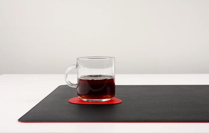 Dual-Sided Leather Desk Pad,Blotter for Laptop Computer,Mouse Pad,Writing,Drawing,Arts and Craft Mat (17"x35", Black/Red)