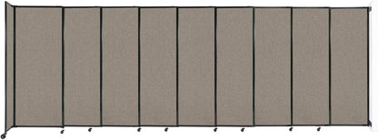 Wall-Mounted Sliding StraightWall Room Divider | Adjustable Widths | Locking Wheels | Room Separator | Up to 19'9" Wide x 6'10" Tall Warm Pebble Fabric Panels
