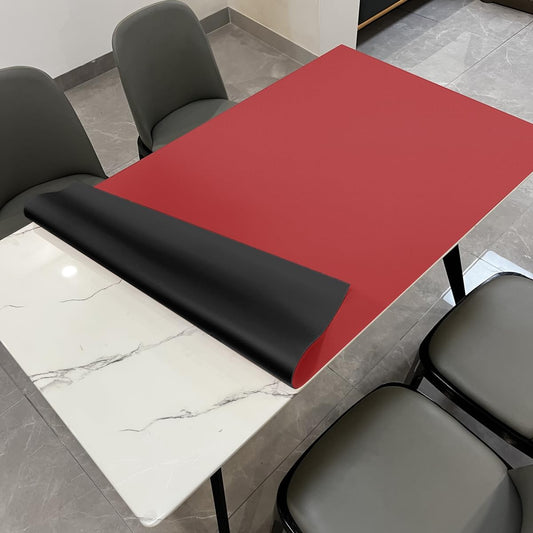 Dining Table Cover for Dining Room Table - Can Be Used On Both Sides Waterproof and Easy to Clean Good Flatness Used for Dining Table(Black+Wine Red 44x60)