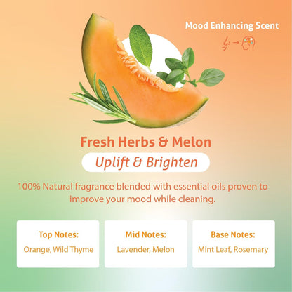 Therapy Clean All Purpose Cleaning Spray - Fresh Herbs & Melon 24 fl. oz - 100% Natural Scent, Kitchen Surface Counter, Surface Cleaner, Non Toxic All Purpose Cleaner Spray