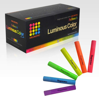 Hagoromo Fulltouch Luminous Chalk 1 Box, Non-Toxic, Dustless [72 Pcs/6 Color Mix]