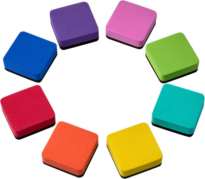 Dry Erase Erasers, Eeoyu 40 Pack Magnetic Whiteboard Dry Erasers Chalkboard Cleaner Wiper for Kids and Classroom Teacher Supplies Home and Office, 8 Color