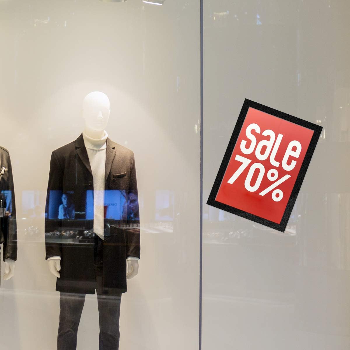 Document Sign Holder Pockets with Adhesive Back, Plastic Poster Picture Notice Display Frame for Window/Door/Wall/Cabinet, 8.5 x 11.6 Inches, Black, 6 Pack