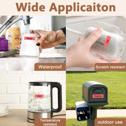 Hehua 9mm 0.35 Laminated Red Tape Compatible for Brother P-Touch TZe-421 TZe421 TZ-421 TZ421 TZe TZ Label Tape for Ptouch PT D210 D200 H110 1880, 3/8'' x 26.2ft Black on Red, 3 Pack