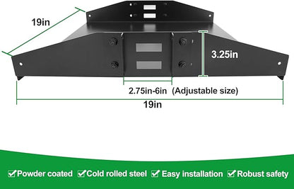 Server Rack Shelf-Rack Mount Cantilever Tray,2-Post Server Rack Shelf - Center Mount,for 19" Network Rack- Heavy Duty Steel - Weight Capacity 150lb-2U H 19" D/ 2 Pieces Packaging (2U19, 19INCH)