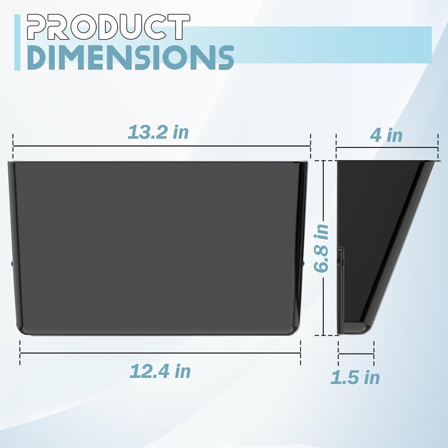 3 Pack Clear Acrylic Single Pocket, Plastic Hanging Wall Mount File Holder for Office Home, Black