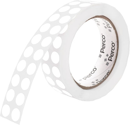 Perco Clear 1/2-Inch Round Circle Dot Sticker Labels with Easy Peel Perforation - 3,000 Labels per Roll - Strong Adhesion, Vibrant Colors for Organizing, Crafting & More - Made in USA