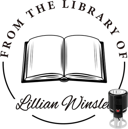 Custom Self-Inking Stamps | Personalized Book Stamp Gift for Book Lovers | 5 Ink Colors (Style04)