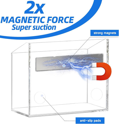 Simetufy Magnetic Pen Holder, Magnetic Dry Erase Marker Holder, magnetic pen holder for refrigerator, whiteboard , Pens, Pencils, Non-slip Acrylic Magnetic Marker Holder- Transparent, 1 Pack