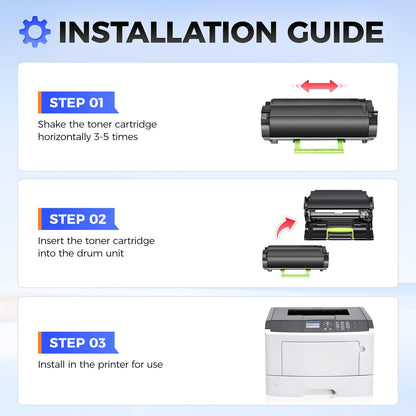 24B6186 Toner Cartridge Black with chip High Yield 1-Pack Replacement for Lexmark 24B6186 Toner Cartridges Compatible with Lexmark M3150 XM3150 XM3150h Laser Printer All-in-One Copier (16,000 Pages)